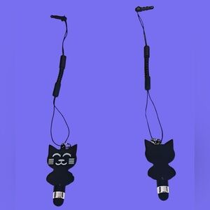 Playful Black Cat Mini Stylus